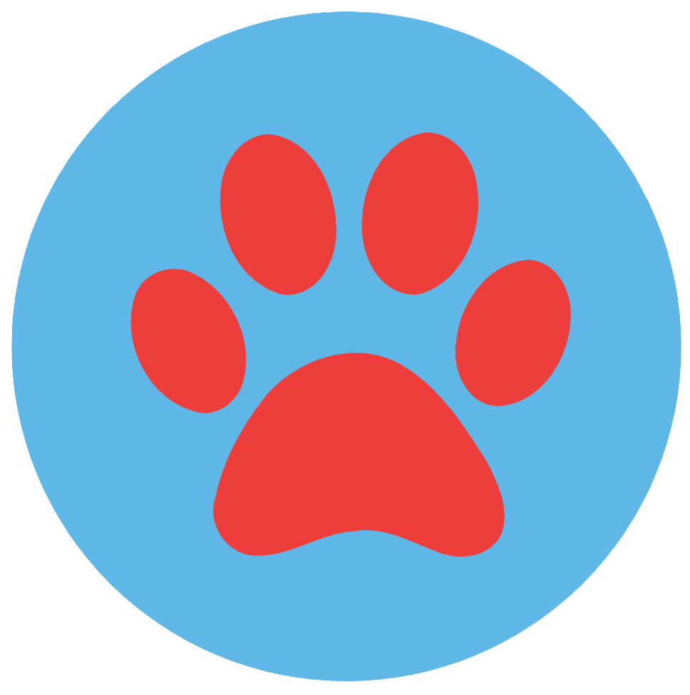 Pet paw print red and blue 2026